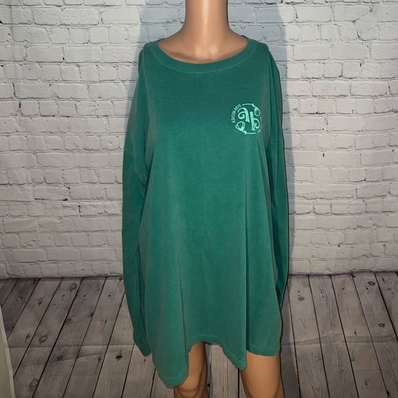 Comfort Colors Tops - Comfort Colors Dark Green & Orange Pumpkin Shirt size 3X